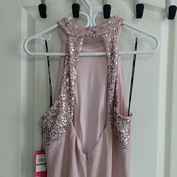 Vince Camuto Embellished Halterneck Evening Party Dress Gown 14 - Picture 11 of 15